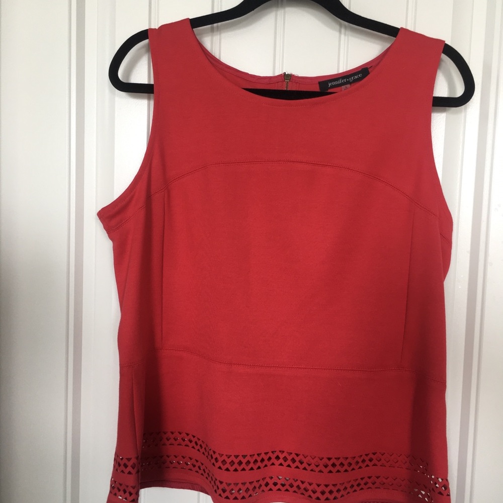 Red Lace Bottom Top